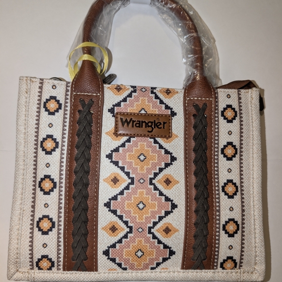 Women's Wrangler Aztec Boho Shoulder Tote Bag Purse NWT - Picture 5 of 11